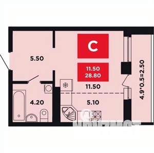 Студия квартира, вторичка, 29м2, 10/14 этаж