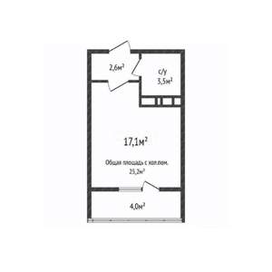 Студия квартира, вторичка, 23м2, 12/24 этаж