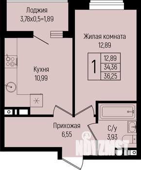 1-к квартира, вторичка, 36м2, 4/14 этаж