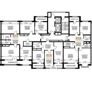 4-к квартира, строящийся дом, 130м2, 17/25 этаж