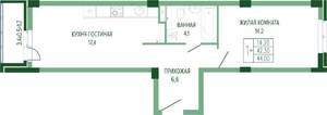 1-к квартира, вторичка, 45м2, 1/7 этаж