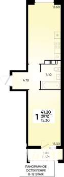 1-к квартира, вторичка, 41м2, 5/18 этаж