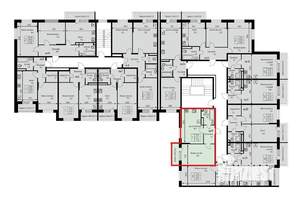 1-к квартира, строящийся дом, 43м2, 2/3 этаж
