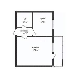 1-к квартира, вторичка, 33м2, 2/10 этаж
