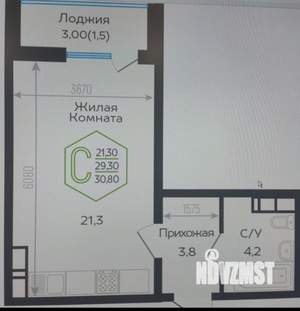 Студия квартира, вторичка, 30м2, 20/24 этаж