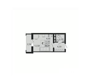 Студия квартира, вторичка, 27м2, 8/18 этаж