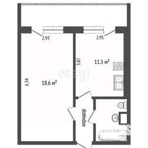 2-к квартира, вторичка, 39м2, 3/5 этаж