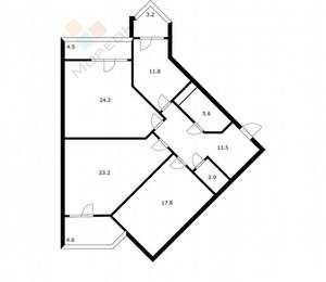 3-к квартира, вторичка, 98м2, 7/12 этаж