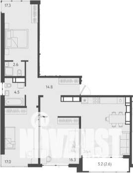 4-к квартира, вторичка, 102м2, 23/24 этаж