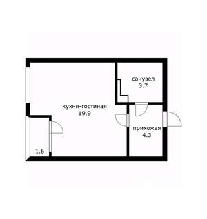 1-к квартира, вторичка, 28м2, 8/9 этаж