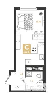 Студия квартира, строящийся дом, 25м2, 8/9 этаж