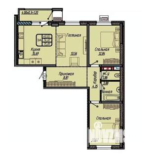 3-к квартира, вторичка, 76м2, 18/18 этаж