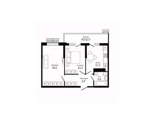 2-к квартира, вторичка, 57м2, 13/23 этаж