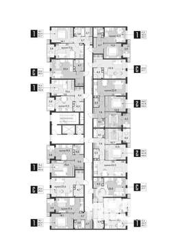 2-к квартира, строящийся дом, 65м2, 6/18 этаж