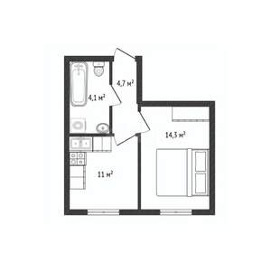 1-к квартира, вторичка, 34м2, 5/9 этаж