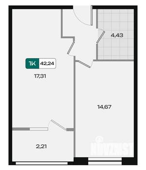 1-к квартира, вторичка, 42м2, 2/18 этаж
