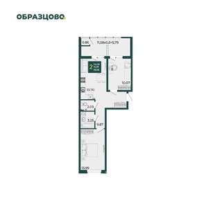 2-к квартира, вторичка, 60м2, 2/18 этаж