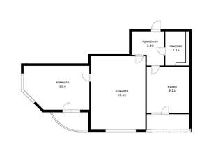 2-к квартира, вторичка, 45м2, 3/16 этаж