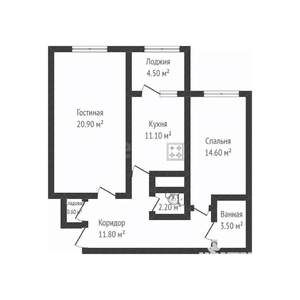 2-к квартира, вторичка, 65м2, 17/20 этаж