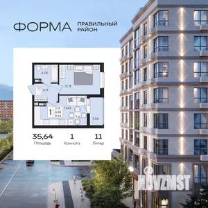 1-к квартира, вторичка, 36м2, 4/8 этаж