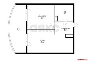 1-к квартира, сданный дом, 40м2, 12/16 этаж