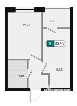 1-к квартира, вторичка, 33м2, 3/9 этаж