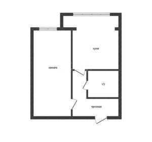 1-к квартира, вторичка, 41м2, 2/3 этаж