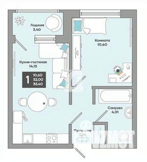 1-к квартира, вторичка, 35м2, 4/18 этаж