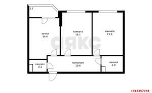 2-к квартира, вторичка, 67м2, 1/22 этаж