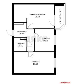 2-к квартира, вторичка, 61м2, 22/24 этаж