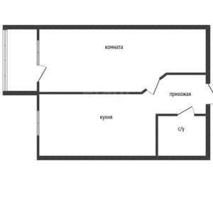 1-к квартира, строящийся дом, 35м2, 2/9 этаж