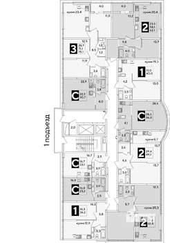 3-к квартира, вторичка, 75м2, 16/16 этаж