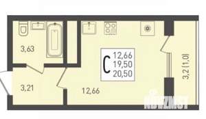 Студия квартира, вторичка, 20м2, 15/24 этаж