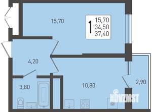 1-к квартира, вторичка, 37м2, 10/24 этаж