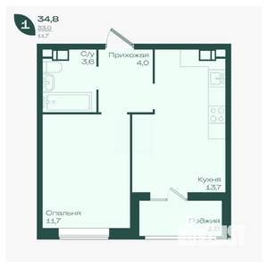 1-к квартира, вторичка, 35м2, 4/18 этаж