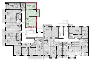2-к квартира, строящийся дом, 59м2, 1/3 этаж