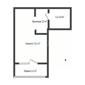 Студия квартира, вторичка, 20м2, 12/16 этаж