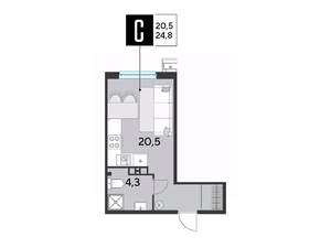 Студия квартира, вторичка, 25м2, 7/18 этаж