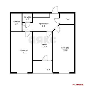 2-к квартира, вторичка, 64м2, 10/25 этаж