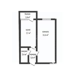 1-к квартира, вторичка, 26м2, 8/9 этаж