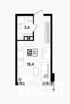 Студия квартира, строящийся дом, 22м2, 5/9 этаж