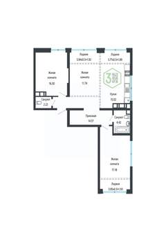 3-к квартира, вторичка, 88м2, 21/24 этаж