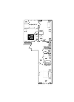 2-к квартира, вторичка, 66м2, 8/18 этаж