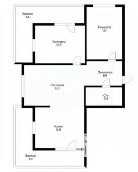 3-к квартира, вторичка, 86м2, 9/19 этаж