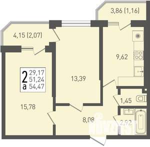 2-к квартира, вторичка, 60м2, 5/22 этаж