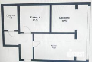 2-к квартира, вторичка, 43м2, 2/7 этаж