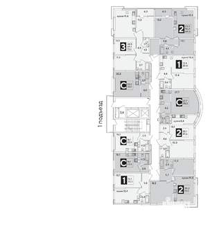 3-к квартира, вторичка, 73м2, 6/16 этаж