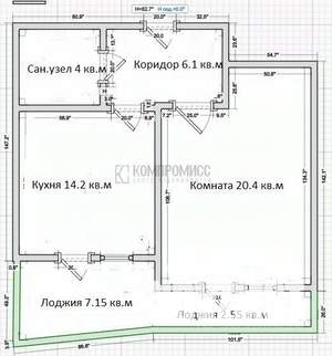 1-к квартира, вторичка, 45м2, 10/19 этаж