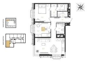 2-к квартира, вторичка, 68м2, 8/18 этаж