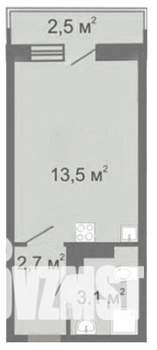 Студия квартира, вторичка, 19м2, 13/20 этаж